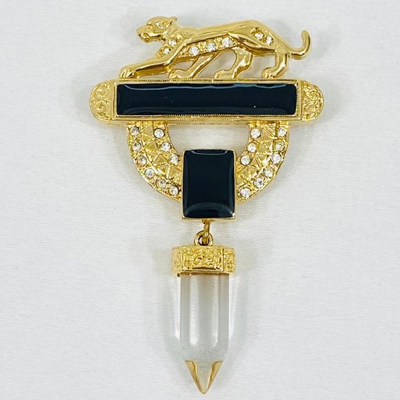 Rare Jackie Collins Panther and Crystal Brooch - Picture 1 of 6
